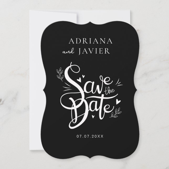 Black Elegant Wedding Invite Minimalist (Front)