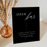 Black Elegant Wedding Open Bar Table Sign<br><div class="desc">Black Elegant Wedding Open Bar Table Sign</div>