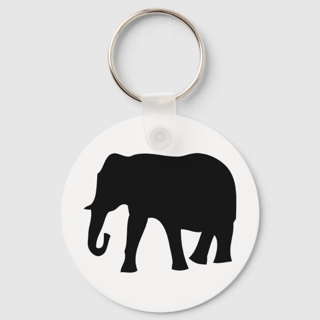 black elephant icon keychain (Front)