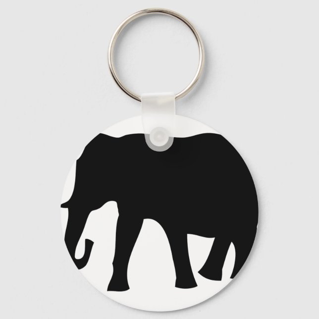 black elephant icon keychain (Front)