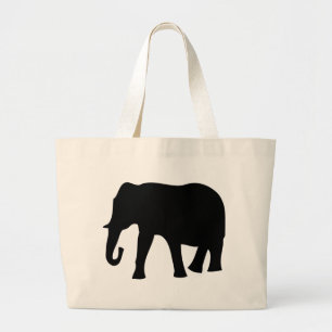 black elephant icon large tote bag