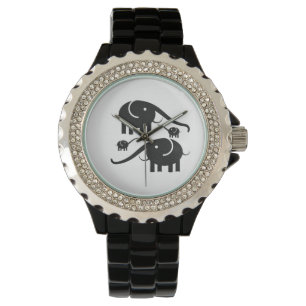 Black Elephant Illustration Watch