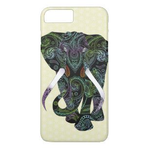 Black Elephant in Paisley Pattern iPhone 7 Plus Case-Mate iPhone Case