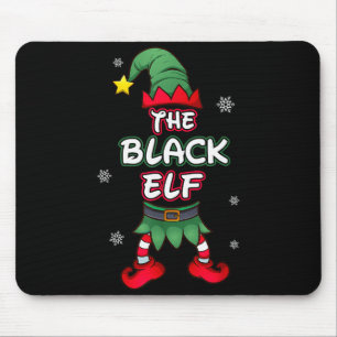 Black Elf Christmas Pajamas Pjs Matching Family Gr Mouse Pad