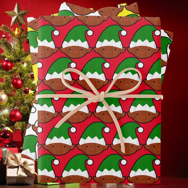 Black Elf Face Wrapping Paper Sheet (Creator Uploaded)