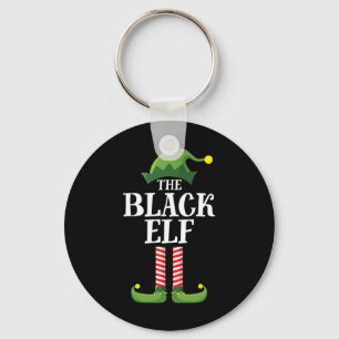 Black Elf Matching Family Group Christmas Party  Keychain