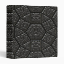 Black Embossed Leather-Look Avery 1"