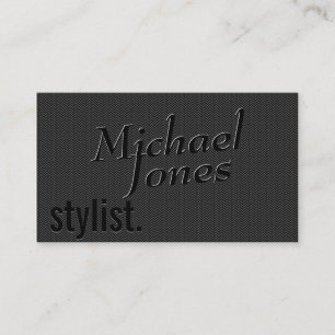 Black Embossed Look Stylist Business Business Card