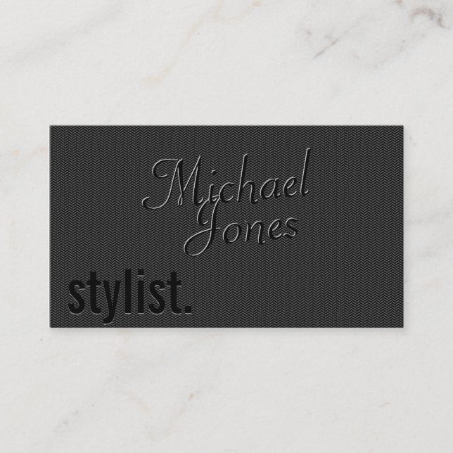 Black Embossed Look Stylist Business Business Card