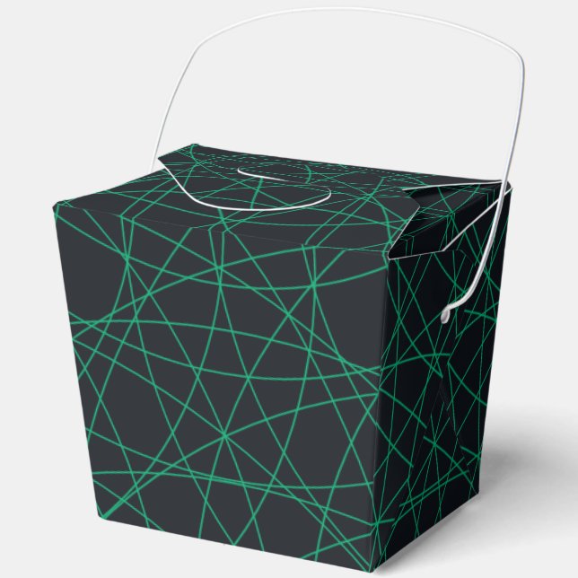 Black & Emerald Geometric Favour Box – Customizabl (Front)