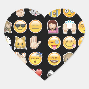 black emoji heart sticker