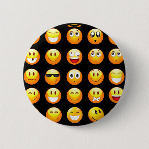 black emojis 2 inch round button