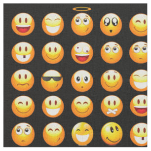 black emojis fabric