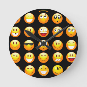 black emojis round clock