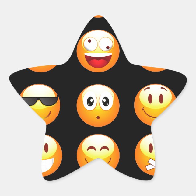 black emojis star sticker (Front)