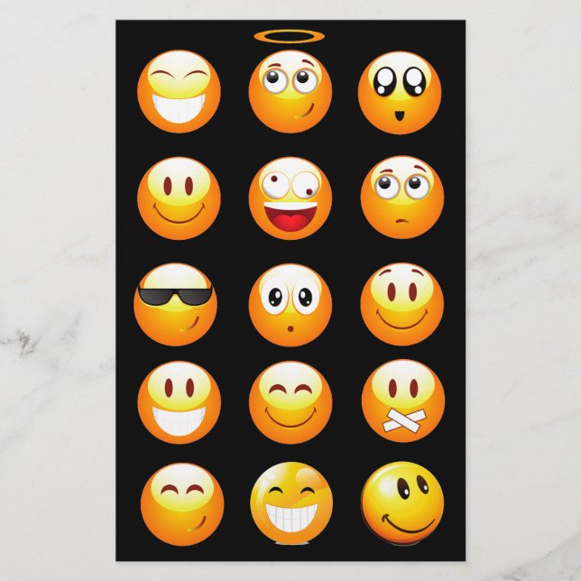 black emojis stationery (Front)