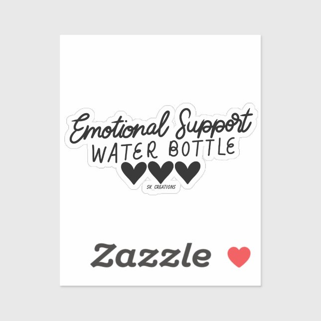 Black Emotional Support Water Bottle  (Sheet)