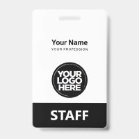 Black Employee Name Business Logo Staff Tag
