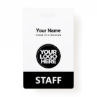 Black Employee Name Business Logo Staff Tag