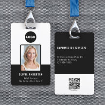 Black Employee Photo ID Qr Code Company Security