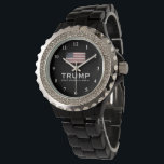 Black enamel MAGA Trump watch for republican women<br><div class="desc">Black enamel MAGA Trump watch for republican women.  Keep America Great.  Black strap wrist watch for ladies. Cool design with vintage flag. Support the republican party campaign. Patriotic design with American flag. Keep America Great. Make America Great Again.</div>