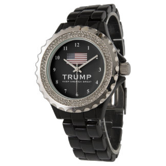 Black enamel MAGA Trump watch for republican women