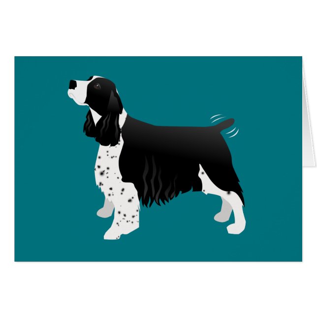 Black English Springer Spaniel Basic Breed Card (Front Horizontal)