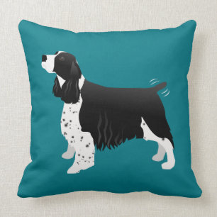 Black English Springer Spaniel Basic Breed Throw Pillow