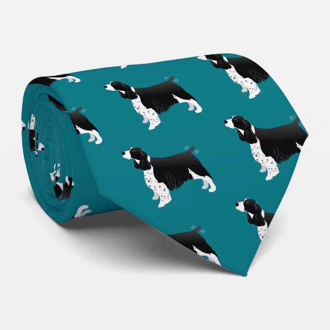Black English Springer Spaniel Basic Breed Tie (Rolled)