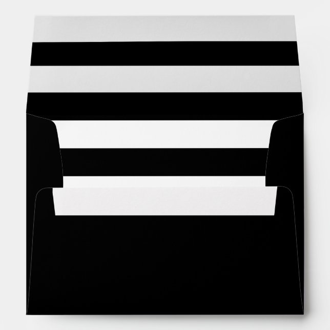 Black Envelope with a Black & White Striped Liner (Back (Bottom))