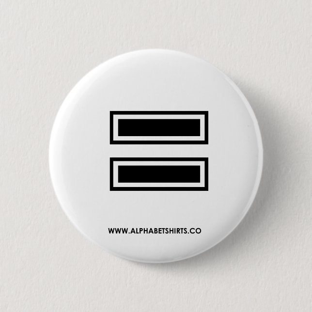 Black Equal 2 Inch Round Button (Front)