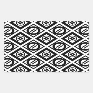 Black Equal Sign Geometric Pattern on White Sticker