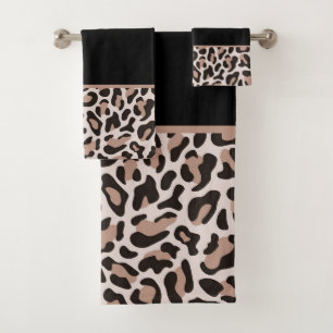 Black et Rose Gold Empreinte de léopard tendance
