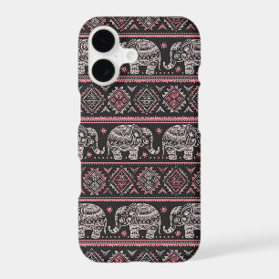 Black Ethnic Elephant Pattern