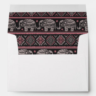 Black Ethnic Elephant Pattern Envelope