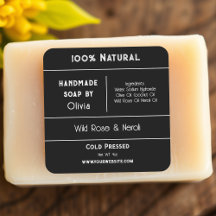 Black | Étiquettes de produits contenant des ingré
