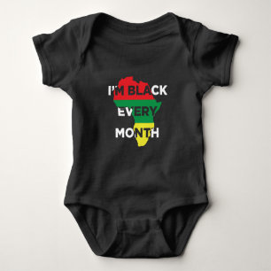 Black Every Month Natural Melanin African Roots Baby Bodysuit