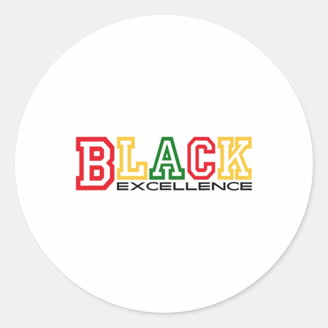 Black Excellence Black History Month African Ameri Classic Round Sticker (Front)