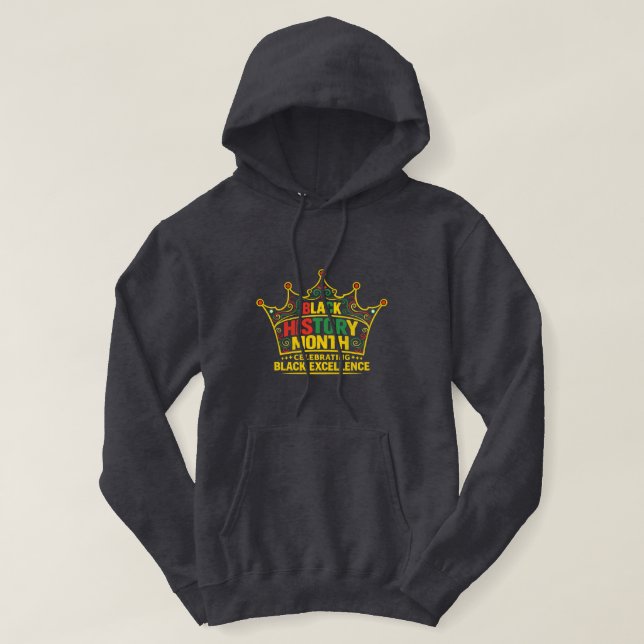 Black Excellence Crown – Black History Month Hoodie (Design Front)