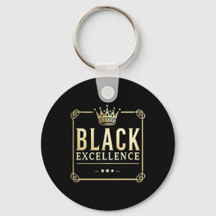 Black Excellence Gold Crown For Gift Black History Keychain
