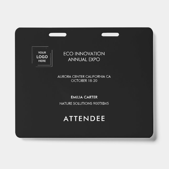 Black Exhibitor Event Access Identity Design Badge (Front)