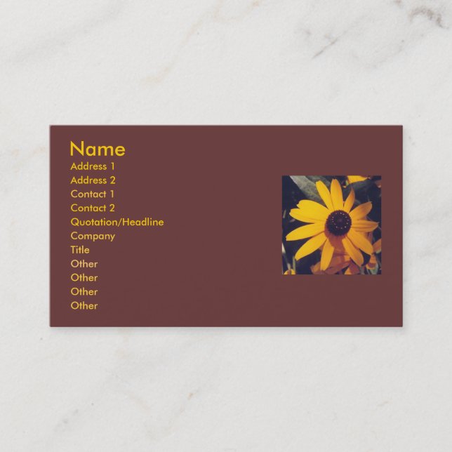Black-eye susans -business card template (Front)