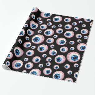 Black eyeball pattern wrapping paper