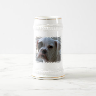 Black Eyed Boxer Dog Beer Stein