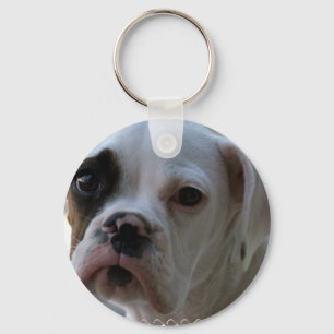 Black Eyed Boxer Dog Keychain