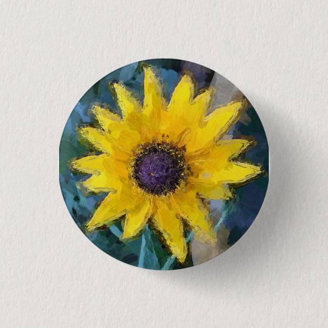 Black Eyed Susan 1 Inch Round Button (Front)