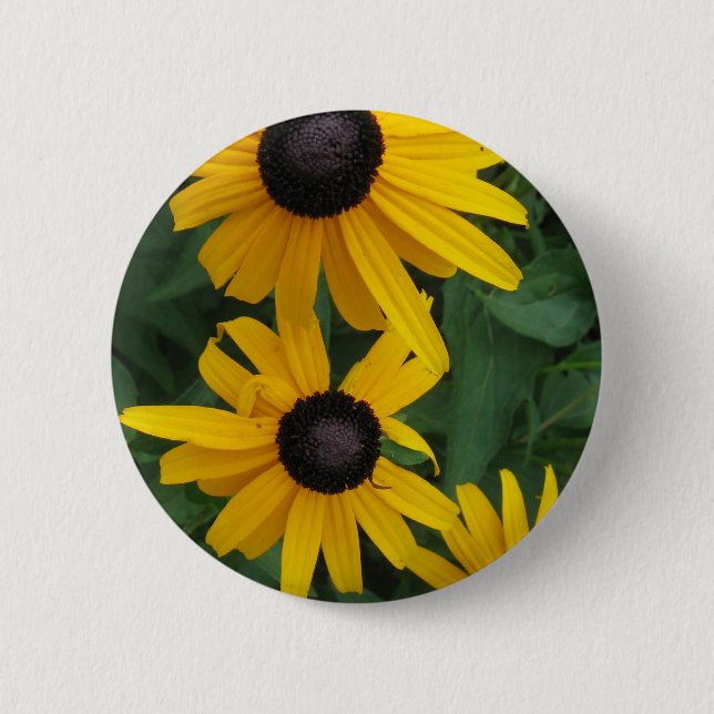 Black Eyed Susan 2 Inch Round Button (Front)