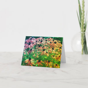 Black Eyed Susan Abstract Colours Note Card