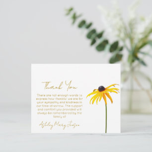 Black Eyed Susan   Bereavement Thank You Card 