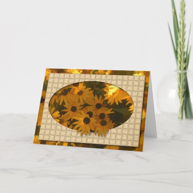 Black Eyed Susan Birthday Card (Large Print) (Front)